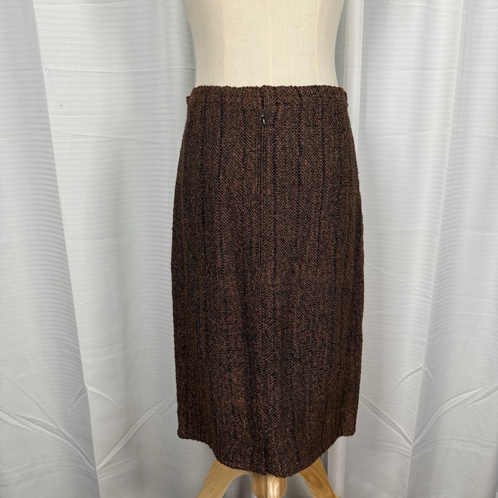 Vintage Designer Zonda Nellis 2 Pc Jacket & Skirt Set Brown Tweed Women's Size S - Picture 5 of 11